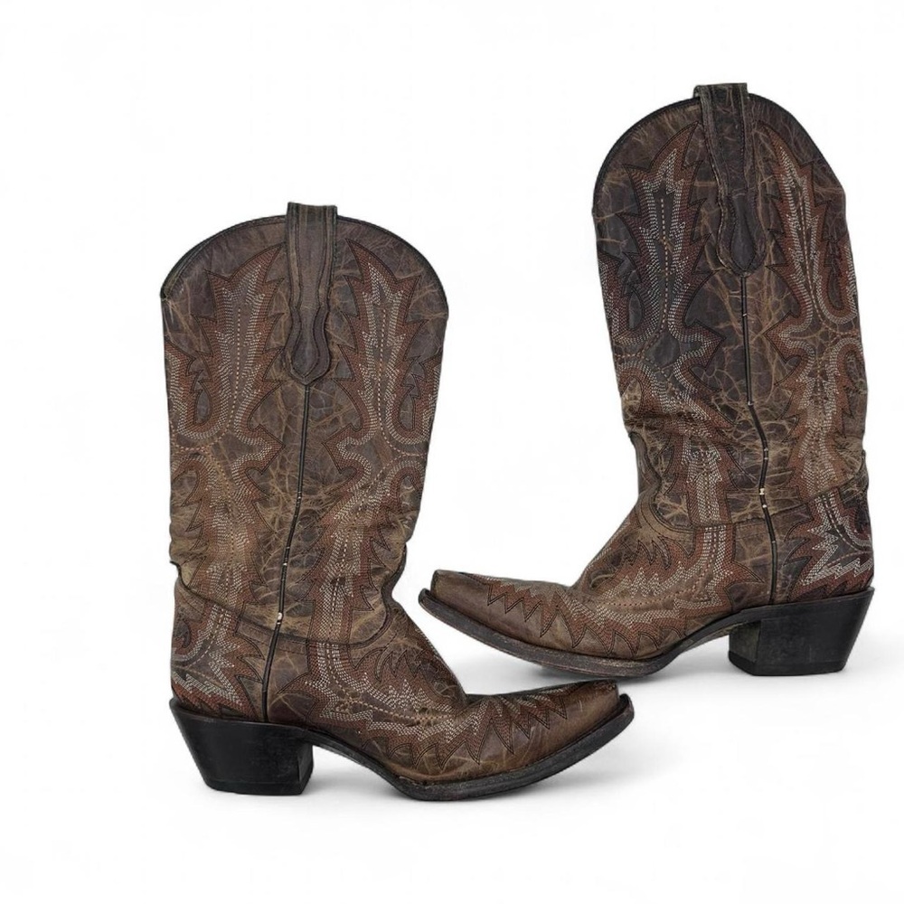 Corral Womens Size 6.5 M Brown Leather Western Cowboy Boots - Picture 3 of 6